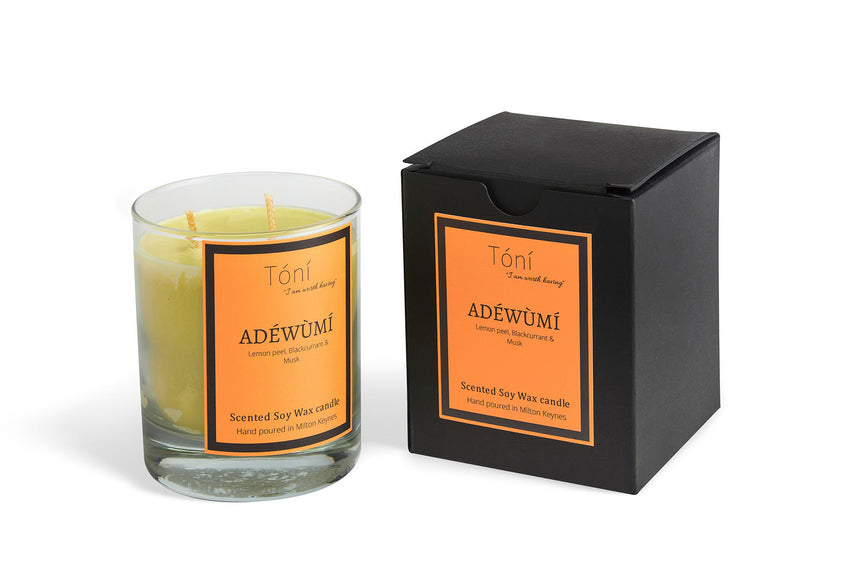 ADÉWÙMÍ - Lemon peel, Blackcurrant & Musk (Scented Soy Wax Candle - 240g)